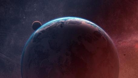 Mystical Planetary View in Space wallpaper