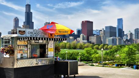 Hot dog store hut wallpaper