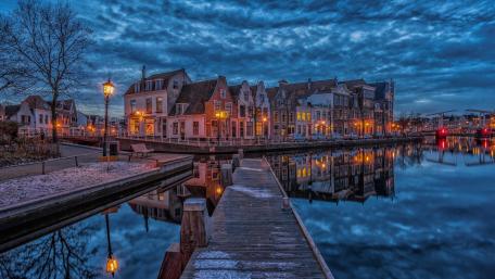 Haarlem canal reflection wallpaper