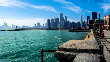 Lake Michigan & Chicago wallpaper