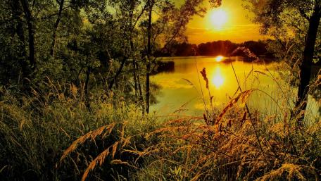 Sunset from lakeside wallpaper