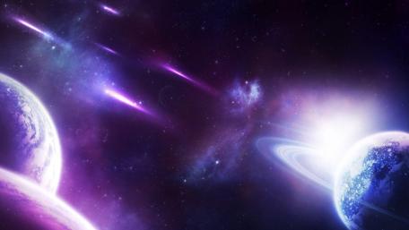 Cosmic Dreams with Ringed Planets and Nebulae wallpaper