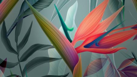 Leaf pattern wallpaper