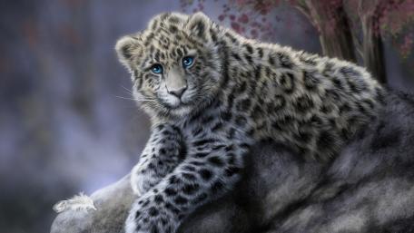 Amur Leopard's Majestic Gaze wallpaper