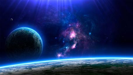 Mystical Universe with Earthlike Planetary Phenomenon wallpaper
