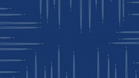 Skyward Flight Patterns in Blue Abstract Art wallpaper