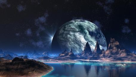 Futuristic Twilight over an Alien World wallpaper