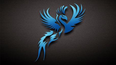 Blue bird - Abstract art wallpaper