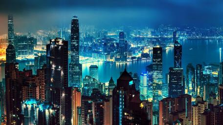 Hong Kong at night wallpaper