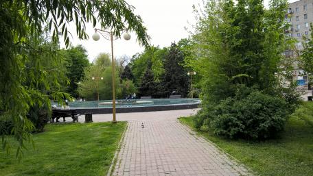 Serene Urban Oasis in Greenery wallpaper