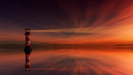 Lighthouse at sunset wallpaper