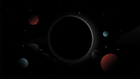 Celestial Spheres in Endless Darkness wallpaper