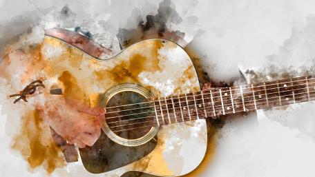 Playing Guitar Painting wallpaper