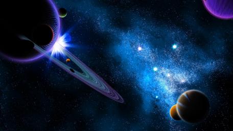 Colorful space art wallpaper