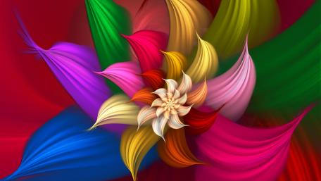 Multicolor Petal Abstraction Explosion of Colorful Artistry wallpaper