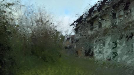 Rainy Day Serenity Behind a Glass Pane wallpaper