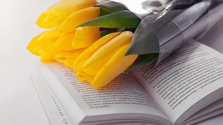 Yellow tulip bouquet wallpaper
