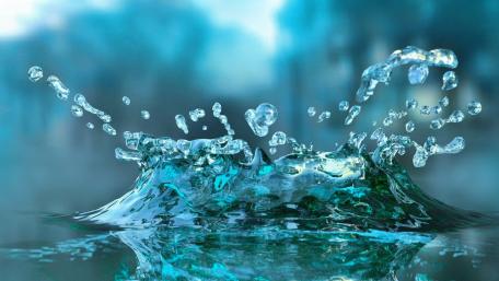 Dynamic Water Splash in Blue Tones wallpaper