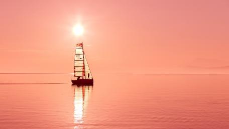 Sailboat at sunset wallpaper