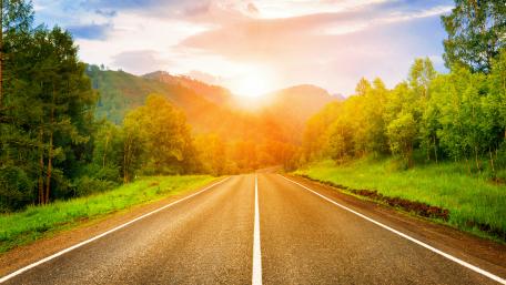 Sunny road wallpaper