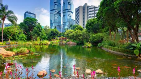 Lippo Centre from Hong Kong Park wallpaper