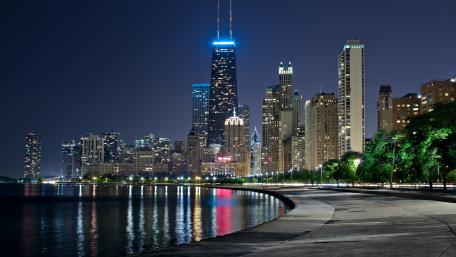 John Hancock Center at night wallpaper