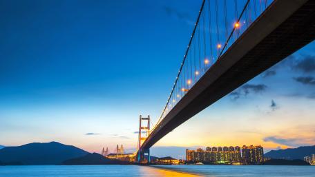 Majestic Bridge Under a Twilight Sky wallpaper