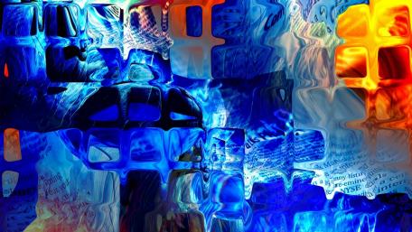 Dynamic Blue Glass Abstract Art Wallpaper wallpaper