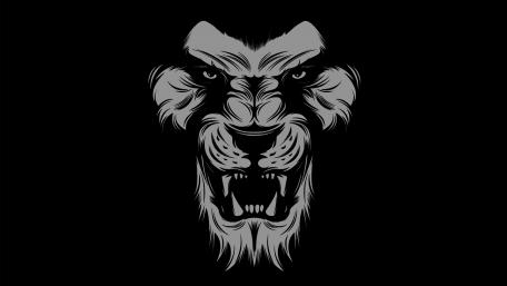 Majestic Roaring Lion Silhouette wallpaper