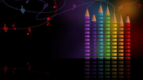 Vibrant Melodies in Colorful Pencils wallpaper