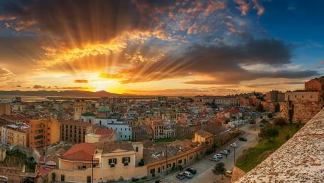 Sunset over Cagliari wallpaper