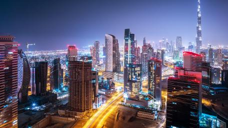 Lights of Dubai at night wallpaper