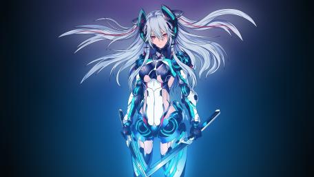 Futuristic Mecha Warrior Maiden wallpaper