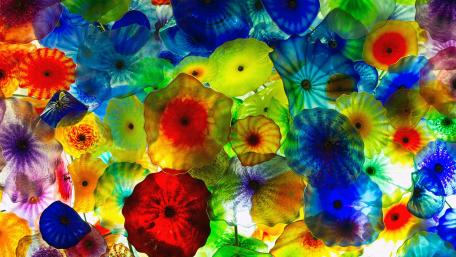 Colorful Glass Flowers Fantasy wallpaper