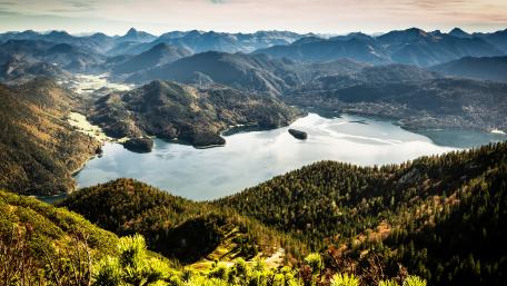 Serene Highland Landscape Captured in Morning Light wallpaper