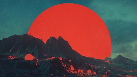 Crimson Realm Fantasy Landscape wallpaper