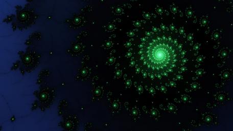 Green spiral fractal art wallpaper