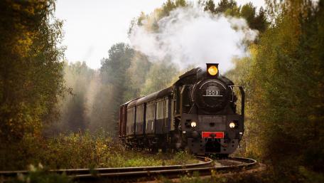 Autumn Journey on the Rails wallpaper