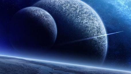 Celestial Harmony in Deep Space wallpaper