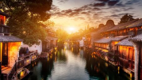 Wuzhen sunset wallpaper