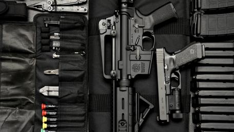Tactical Gear and Handgun Collection wallpaper