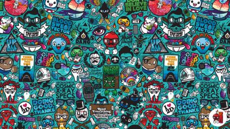 Eclectic Hipster Wonderland wallpaper