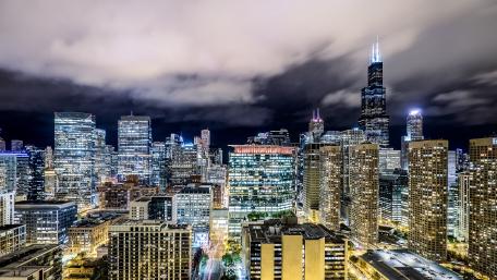 Chicago at night wallpaper