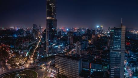 Nanjing city center at night wallpaper