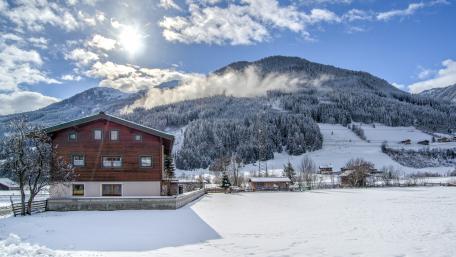 Winter Serenity in a Mountain Village Morning wallpaper