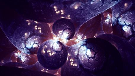 Cosmic Fractal Dreams in Purple Hues wallpaper