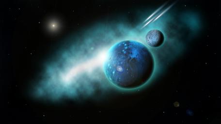 Fantasy planets in the space wallpaper