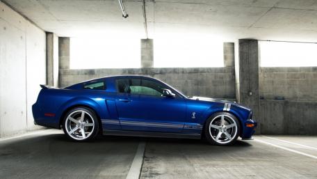Sleek Blue Ford Mustang Shelby Beauty wallpaper