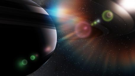 Cosmic Beauty of a Ringed Planet wallpaper