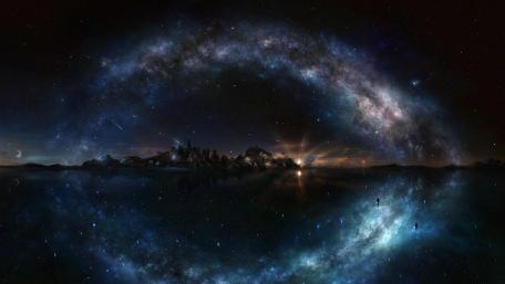 Galactic reflection wallpaper